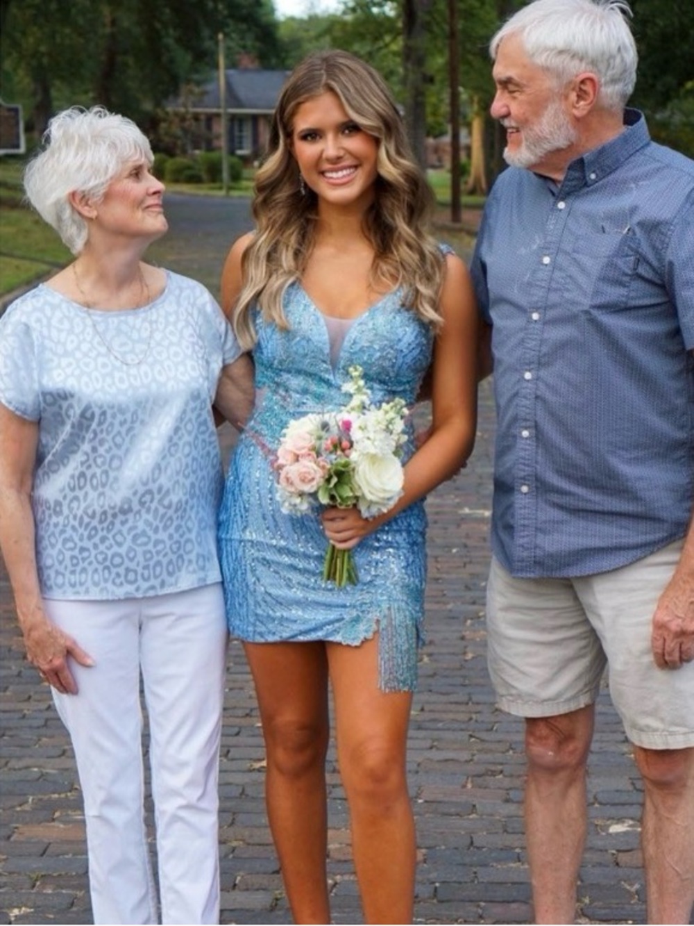 Portia and Scarlett Aqua Sequin V-Neck Mini Dress - Picture 2 of 6